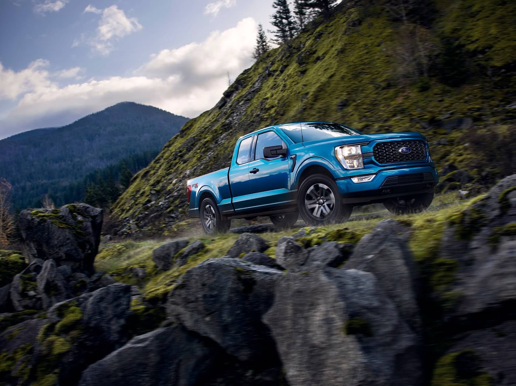 Ford F150 Blue on Hill