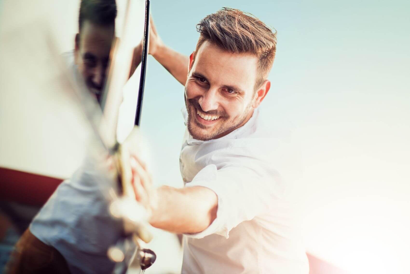 Man Upkeeping Vehicle