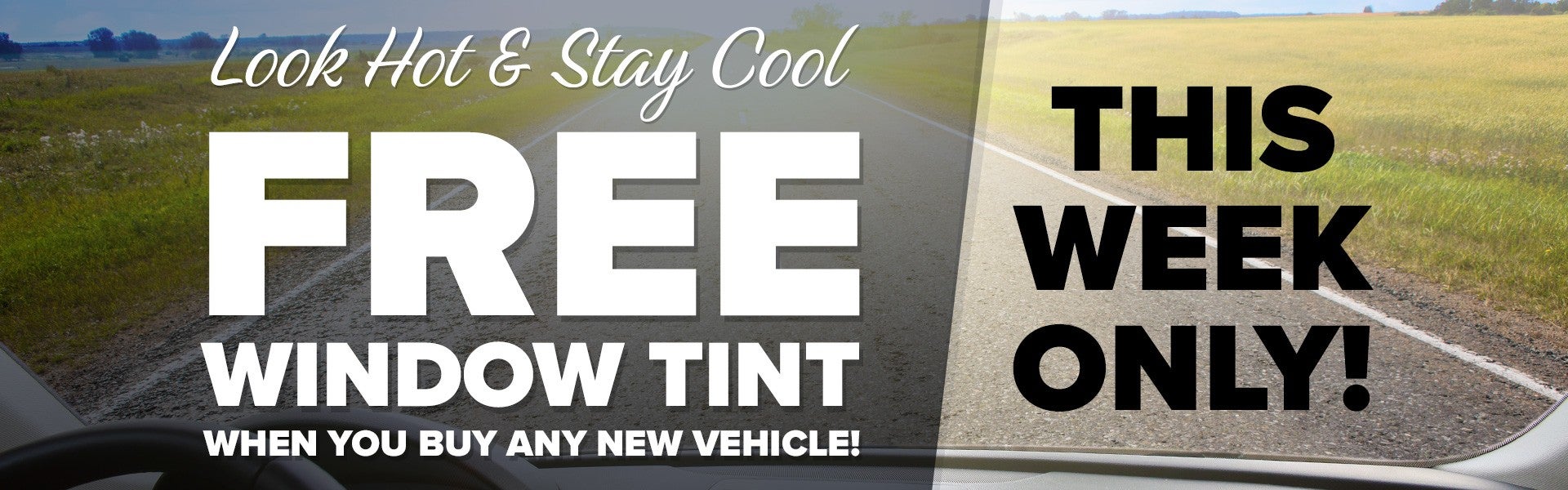 Free window tint when you buy any new vehicle!